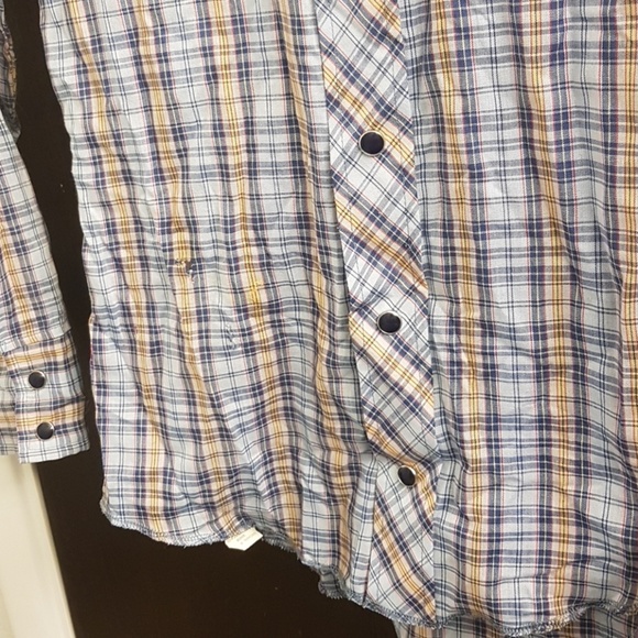 TWO Plaid vintage Wrangler western ranch shirts 14 & L - Picture 3 of 12